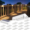 VOLISUN Solar Deck Lights 16 Pack, Warm White Glow LED Large Size Lamp, IP65 Waterproof Step Lights Outdoor for Deck, Step, Fence, Railing, Wall and Stairs (White) by VOLISUN