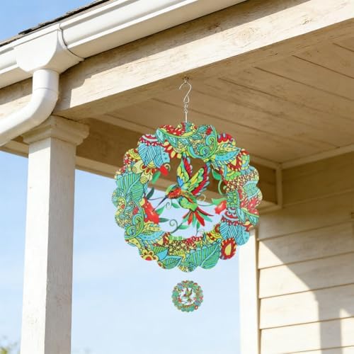 Hummingbird Wind Spinner 12 in, Wind Spinner Outdoor Hanging for Garden - Image 6