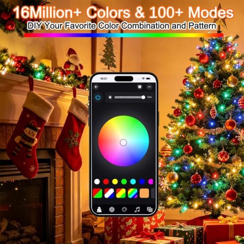 LJLNION Smart Color Changing Halloween Lights, 98.6FT 300 LED RGB String Lights with Remote & App Controlled, Music Sync Multiple Modes, Waterproof Indoor Outdoor Holiday Xmas Tree Party Decor - Image 3