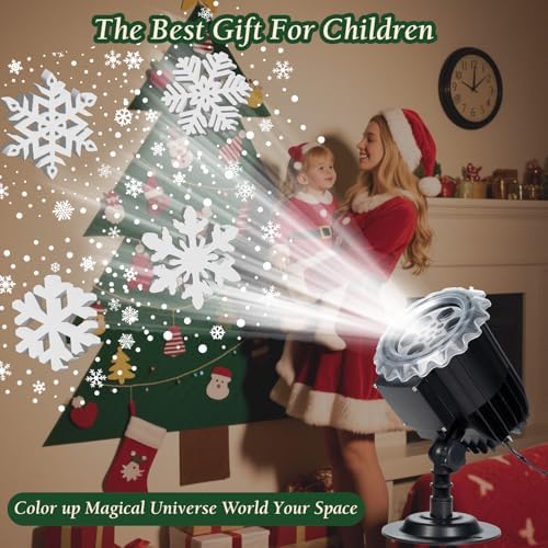 Indoor Outdoor Snowflake Projector Lights - 3D Dynamic Waterproof Decorative Lighting, Ideal for Yard, Wall, Patio, Christmas, New Year, Wedding Party Holiday Landscape Decor - Image 6