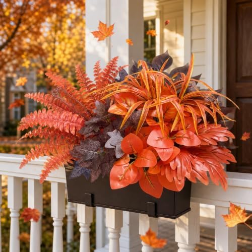 Fall Artificial Plants Faux Greenery for Outdoor Porch Planter Decoration - Image 3
