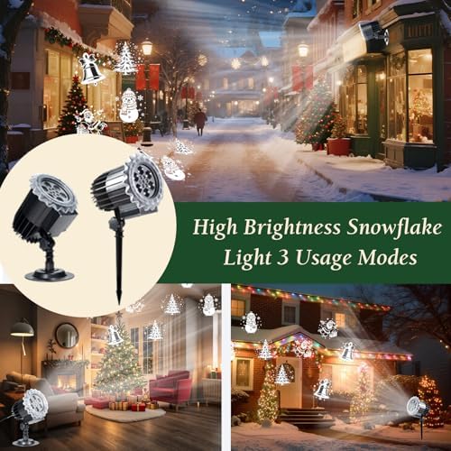 Outdoor Indoor Christmas Projector Lights - 3D Dynamic Waterproof Decorative Lighting, Ideal for Yard, Wall, Patio, Holiday Xmas New Year Wedding Party Landscape Decor - Image 4