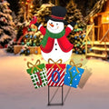 BRIGHTDECK Christmas Metal Stake Lights Outdoor Decorations, Joy Snowman by BRIGHTDECK