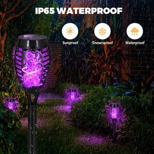 8 Pack Solar Pathway Lights Outdoor, Solar Torches Lights Halloween Decor - Image 3