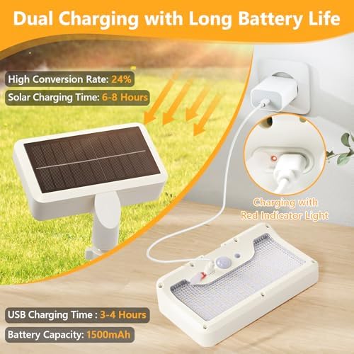 Clip On Solar Motion Lights Outdoor,360°Rotatable Fence Lights(1Pack,3000K) - Image 4