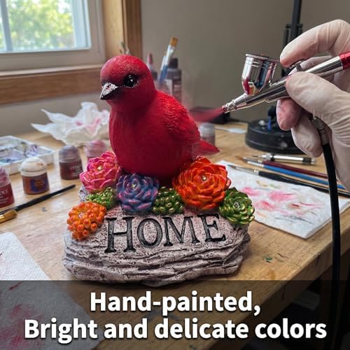 DECOUE Solar Garden Statue with Bird“Home”Sign,Outdoor Decor with Warm LED - Image 5
