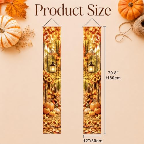 IVN Fall Lantern Porch Banner Pumpkin Harvest Decor 2 Pcs - Image 5