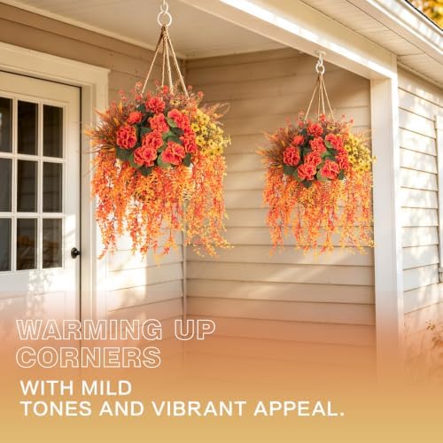 Fall Artificial Geranium Flowers for Outdoors Planter Fake Plants 12 PCS - Image 7