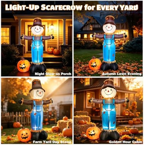 8FT Fall Thanksgiving Inflatables Scarecrow Decorations Outdoor - Image 6