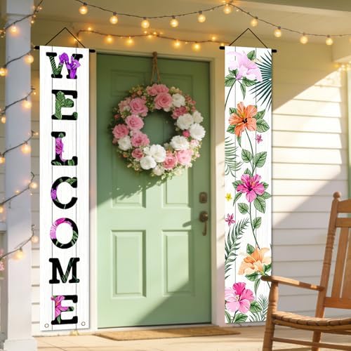 Nuxovilar Front Door Porch Sign Entrance Banner Set 12x71in Polyester - Image 5