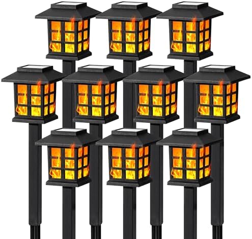 GIGALUMI Solar Lights Outdoor Waterproof 10 Pack, LED Garden Decor by GIGALUMI