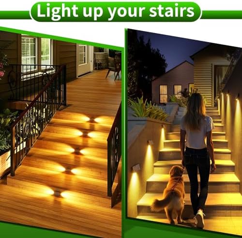 JSOT Solar Deck Lights Outdoor - 12 Pack Stair Step Fence Waterproof Light 5 Lighting Modes for Backyard Garden Wall Outside Patio Decor (Warm Light) - Image 5