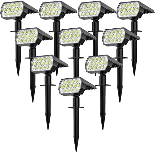 WELALO Solar Lights Outdoor, IP68 Waterproof, 65 LED, Cool White, 10 Pack by WELALO