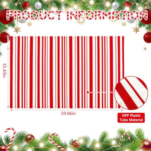 Duraaamo Red and White Striped Rug 3' x 5' for Christmas Outdoor Decor - Image 2