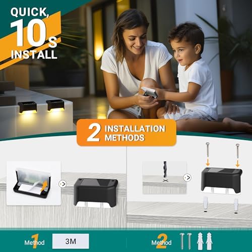 SOLPEX Solar Deck Lights Outdoor 16 Pack, Waterproof Led Light, Warm White - Image 5