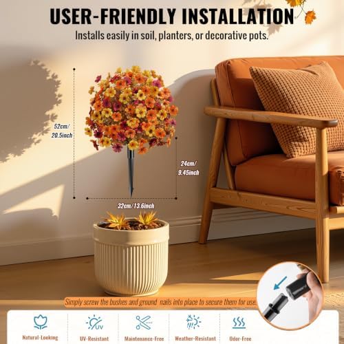 Alupssuc 8Pcs Artificial Topiary Ball Flowers for Outdoors Planters Decor - Image 2