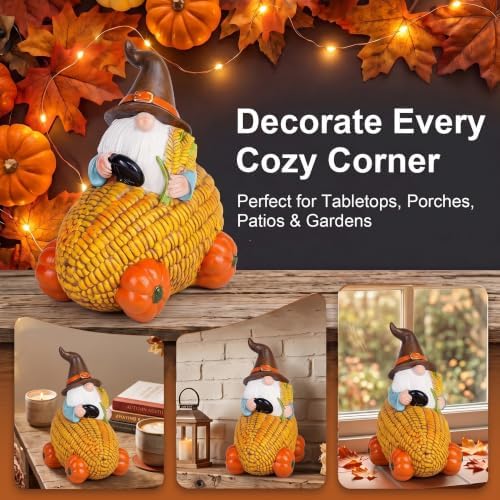 Topadorn Fall Gnome Figurine, Thanksgiving Harvest Table Decor - Image 2