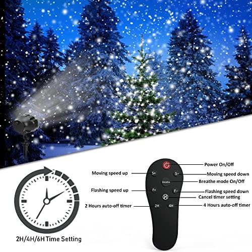 Christmas Snowfall Projector Lights Outdoor,Snow Falling Projector Lamp Dynamic Snow Effect Christmas Dot Decorations Lighting for Xmas House.Garden Yard, Party,Club, Landscape - Image 6