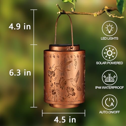 Solar Lanterns Outdoor Waterproof Garden Decor Gifts for Women Mon - Image 2