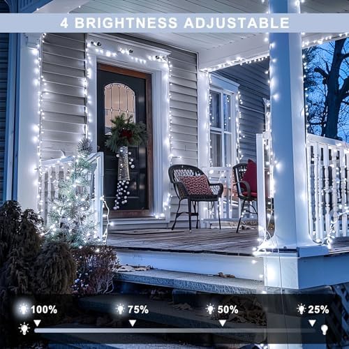 JMEXSUSS Clear Wire 163ft 500 LED White Christmas Lights Plug in - Image 2