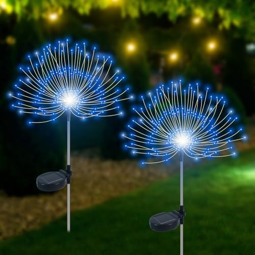 Slyuexu Solar Garden Lights Outdoor Waterproof, 2 Pack 120 LED by Slyuexu