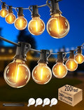 Outdoor String Lights Waterproof Patio Lights 200FT with 100+4 Shatterproof G40 LED Edison Outdoor String for Party Backyard Gazebo Pegola Cafe, 2Pack x 100ft by Skeerei
