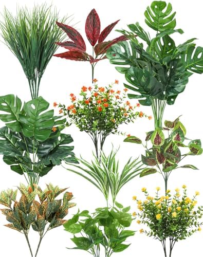 Ouddy Decor 18 Pcs Artificial Plants for Outdoors Fake Greenery Stems by OuddyDecor