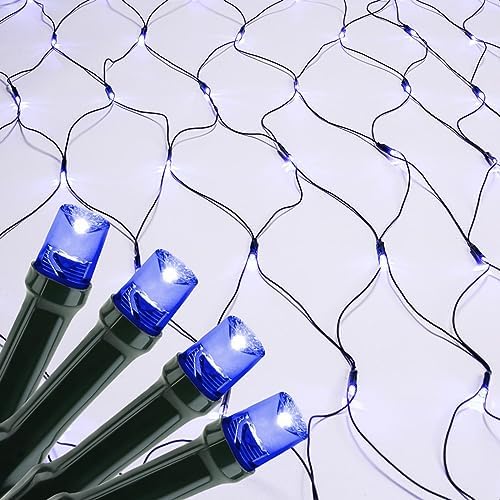 iBaycon 4FT x 6FT Christmas Net Lights Outdoor Mesh Light, Blue - Image 4