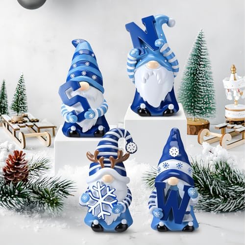 4 Pcs Resin Winter Snow Gnome Figurines Decoration - Image 5