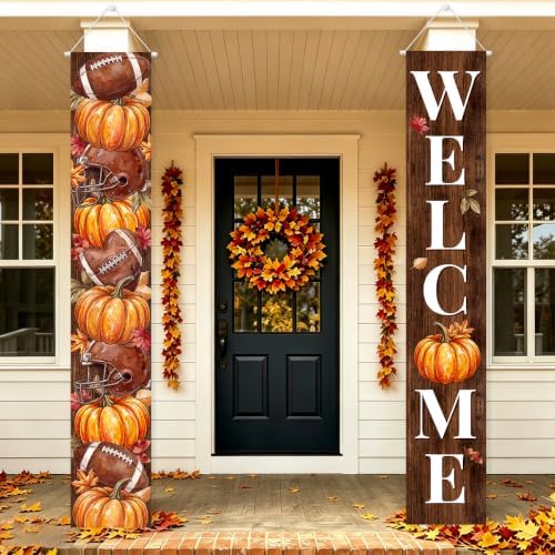 Fall Welcome Banner Porch Sign Football Banner Front Door Outdoor Decor - Image 6