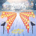 IDEAALS 24-Pack Solar Christmas Candy Cane Lights, Solar Pathway Lights Waterproof, Christmas Decorations Outdoor with 8 Modes for Party Patio Garden Lawn Yard Decor by IDEAALS