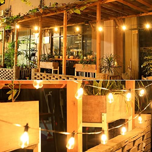 Zuske 100FT Outdoor String Lights, LED Patio Lights with 50+3 ST38 Vintage Edison Shatterproof Bulbs, IP65 Weatherproof Outside Hanging Lights for Backyard Bistro Cafe Garden(50FTx2) - Image 4