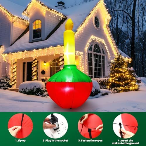 Soulchen 5ft Christmas Inflatable Bubble Light Outdoor Decorations Backyard Inflatables Bubble Light Built-in LED Lighted Christmas Blow up for Yard Garden Lawn Holiday Party Decor - Image 5