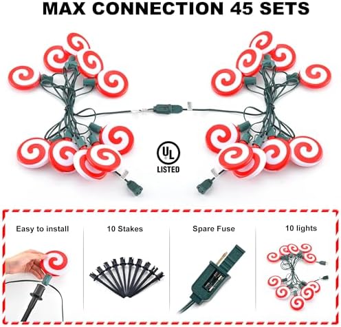 Ultimate Unicorn Christmas Decoration Lollipop Pathway Lights Red - Image 4