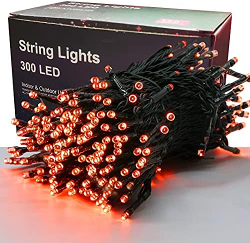 300 LED Halloween Lights, 98.5FT Halloween String Lights with 8 Lighting Modes, Waterproof & Connectable Mini Light, Plug in for Indoor Outdoor Holiday Christmas Party Bedroom Decorations (Orange) by LJLNION