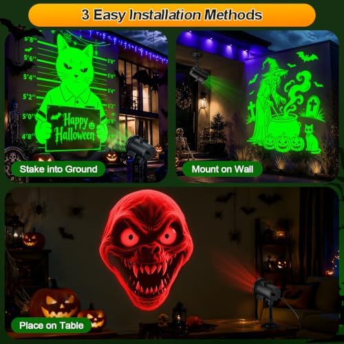 12-in-1 Halloween Projector Lights Outdoor, Dynamic Projection Light - Image 4