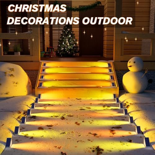 VOLISUN Solar Stair Lights 12 Pack, 7 Fixed Colors Solar Step Lights - Image 2