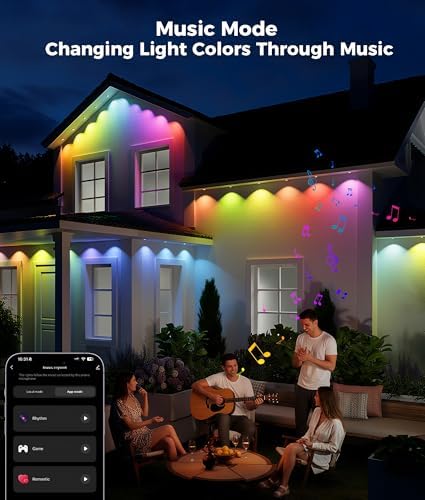 DeckTok Permanent Christmas Lights Outdoor, 100ft RGB & 60pcs LED Lights - Image 6
