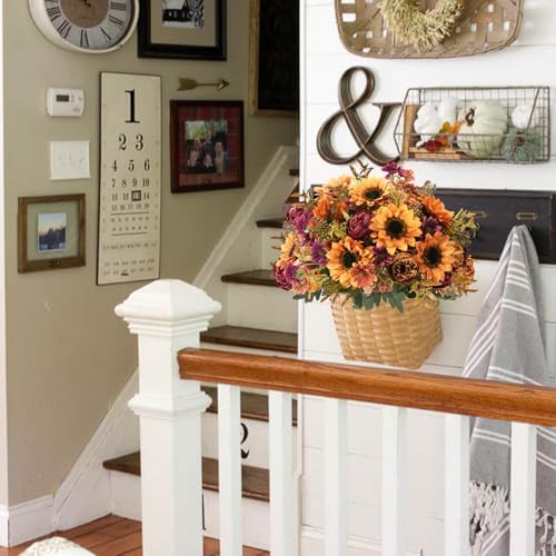 GTIDEA 4 Bundles Fall Artificial Flowers Bouquet, Fake Sunflowers Flowers - Image 4