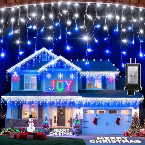 612 LED 60FT Christmas Lights, 136 Drops Icicle Lights with 12 Modes by XIKENGSHQ