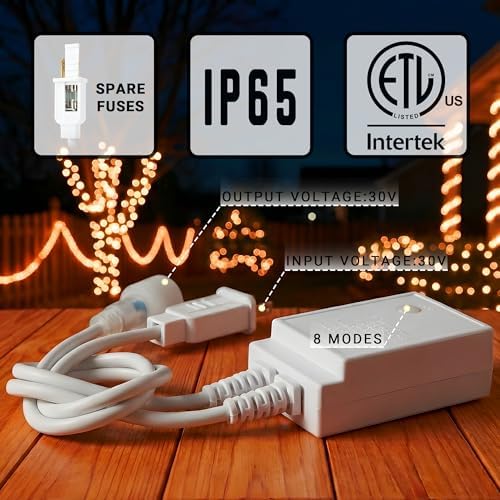 20ft Rope Lights For Outside,Connectable & Flexible Tube Lights with 8 Modes Controller,Waterproof Orange LED Rope Lighting for Deck,Garden,Pool,Patio,Bedroom,Party,Indoor & Outdoor Landscape Lighting - Image 2