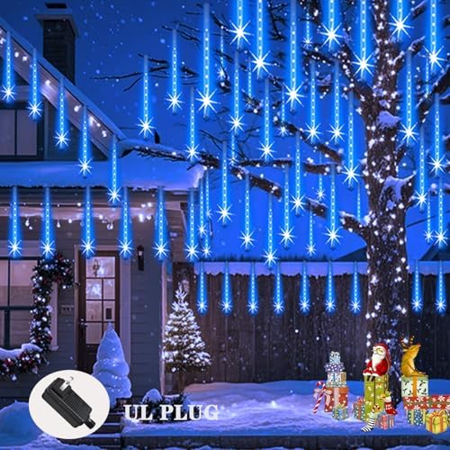 Christmas Lights Outdoor, Snow Falling Rain Cascading Icicle Lights - Image 2