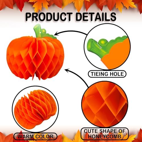 Fall Paper Pumpkins Honeycomb 8.6Inch - Image 7