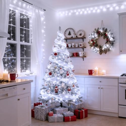 LAMPHOME White Christmas Lights Indoor Outdoor, Connectable String Lights Plug in, Mini White Fairy Light for Patio Dorm Classroom Bedroom Christmas Tree Wedding Party Garland Birthday Festival - Image 4