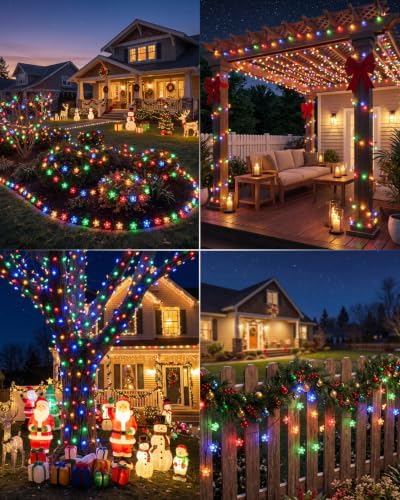 Brightown 60 LED Flower Solar String Lights Outdoor Waterproof Fairy Lights - Image 3