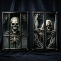 2-Pack Halloween Skeleton Decorations, 32 x 47 Inch Hanging Window Decor by LIMUIKA