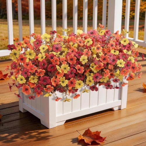 Artificial Fake Fall Plants Flowers for Outdoor Outside Home Decoration - Image 5