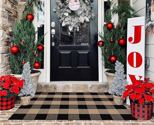 Black and Tan Layered Doormat 27.5"x43.3"Fall Door Mats Outdoor Decor - Image 6