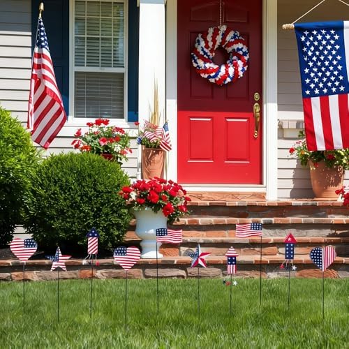 hogardeck 4th of July Decorations Outdoor, 10 PCS Metal Patriot Star Firework Decorative Garden Stakes for Fourth of July Decorations, Patriotic Yard Signs for Garden, Porch, Patio, Flower Beds - Image 7