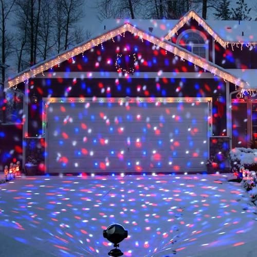 PEIDUO Christmas Projector Lights Outdoor, Multicolor Rotating Snowfall Projector, Moving Points Christmas Projection Lights Outdoor Yard Decorations for House Garden Holiday Decor by PEIDUO